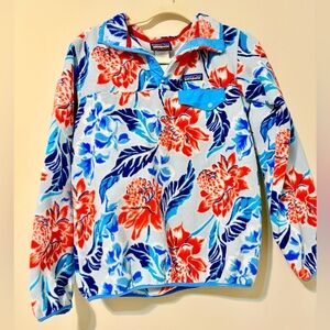 Patagonia Floral Fleece Pullover Manoa Dusk Blue